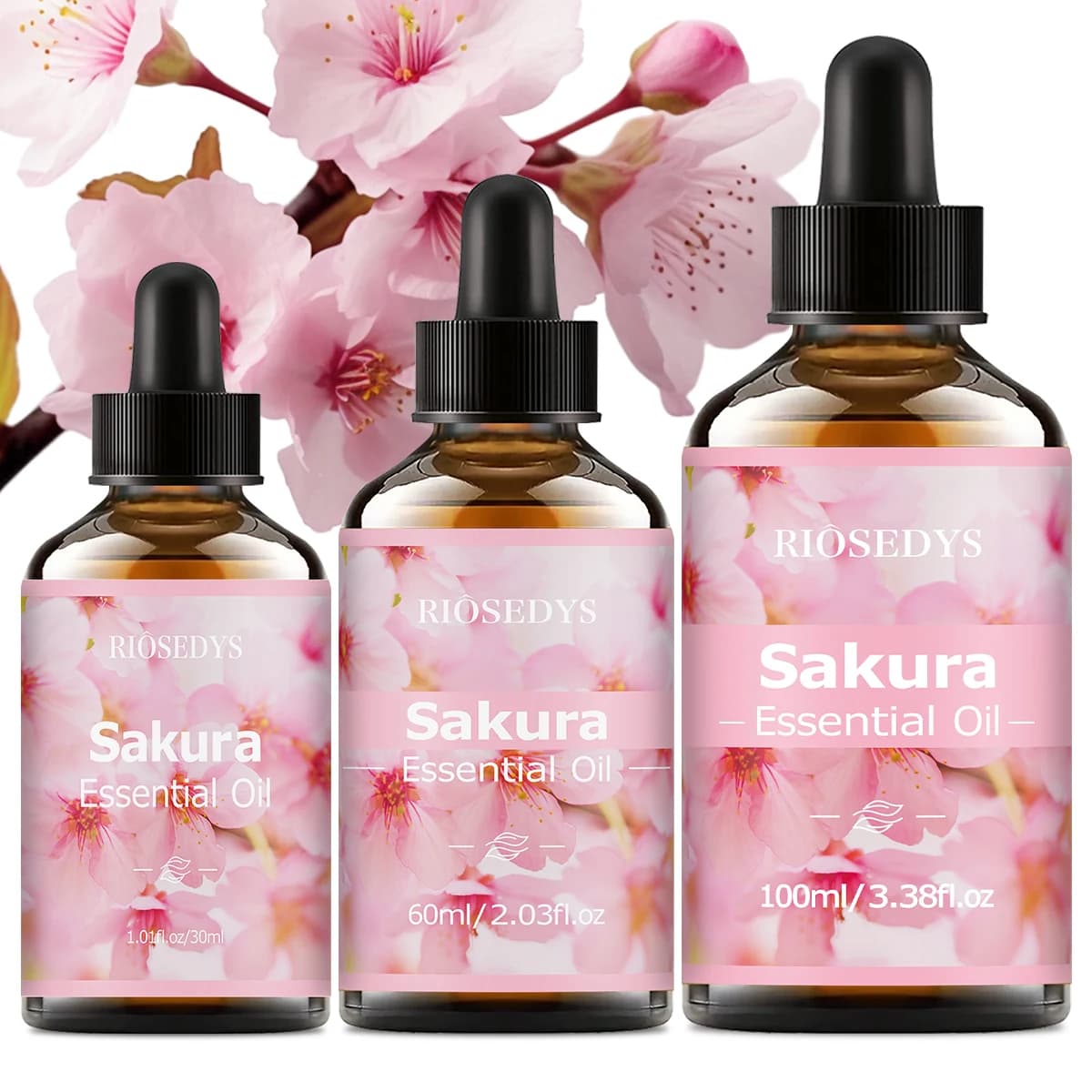 SAKURA Essential Oil, Fresh Floral Fragrance Oil for Diffusers, DIY Crafts & Aromatherapy, Soft and Delicate Aroma