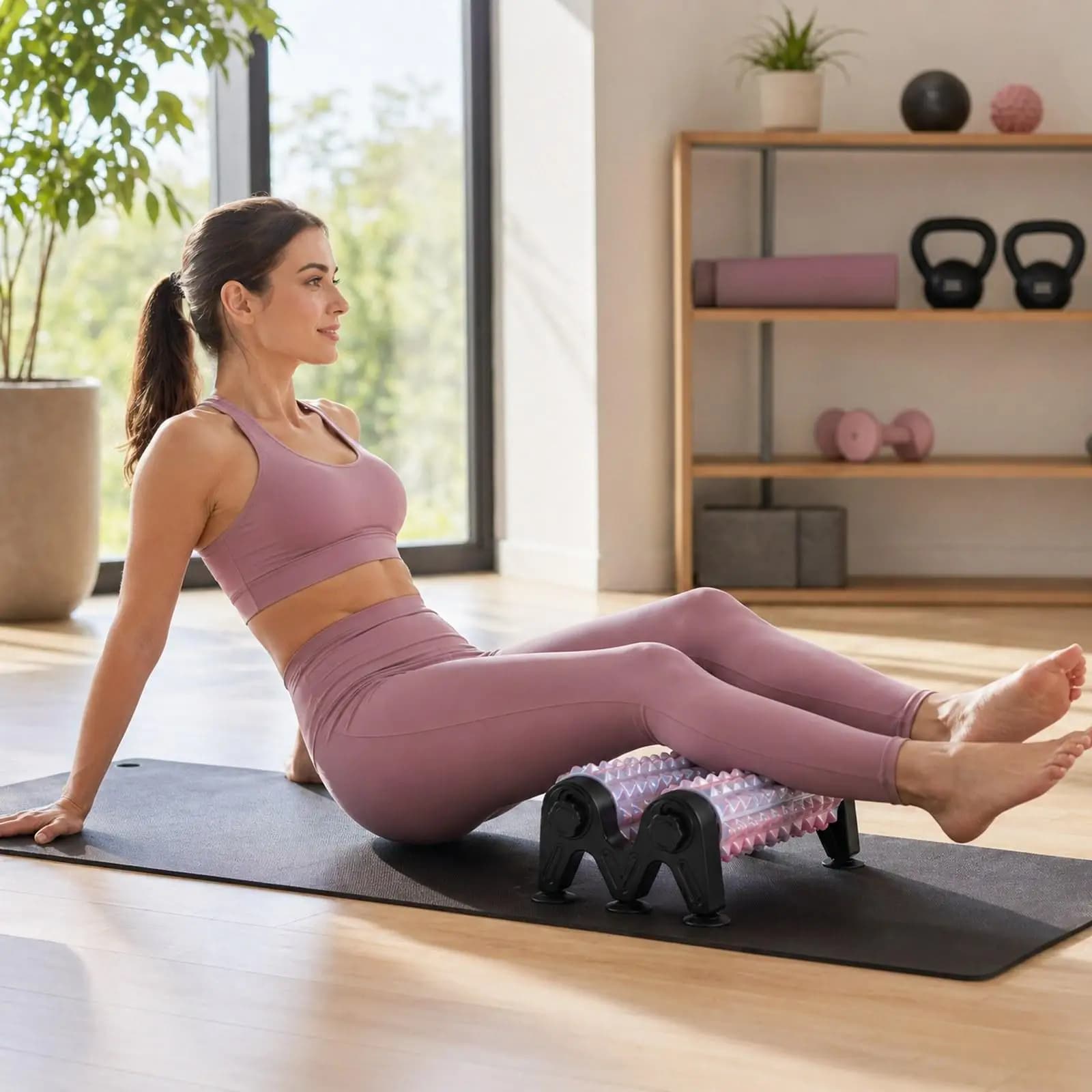 Rullo in Schiuma per Yoga e Fitness con Supporto, Strumento per Massaggio Completo del Corpo, Pilates, Stretching, Massaggio Muscolare della Schiena, Blocco Yoga per Allungamento