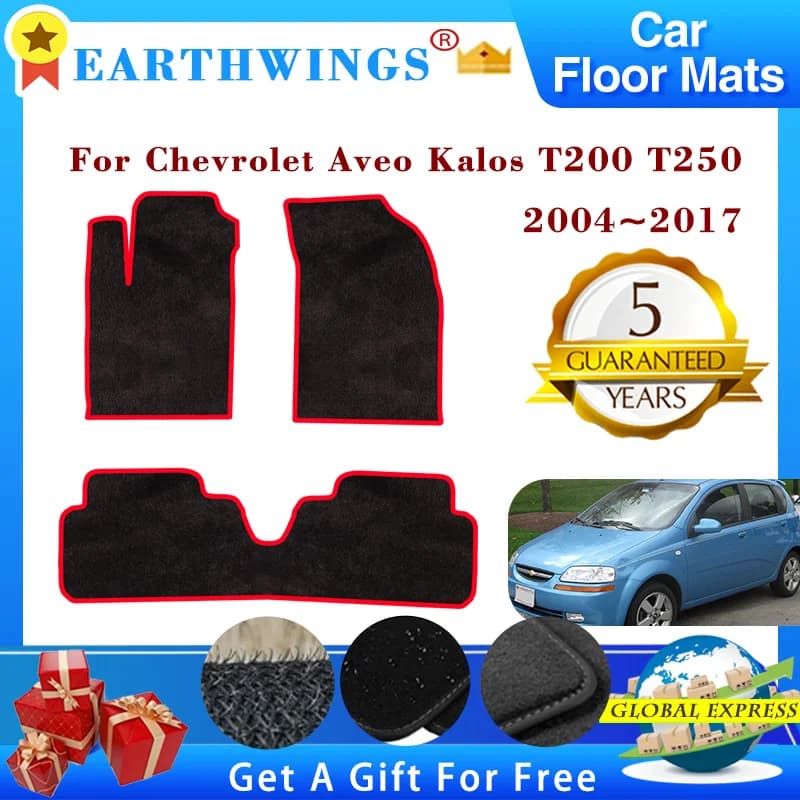 Tappetini auto Per Chevrolet Aveo Kalos T200 Nexia T250 2004 ~ 2017 Tappeti Pannello Pedane Tappeto Copertura Pad Rilievi Del Piede Accessori