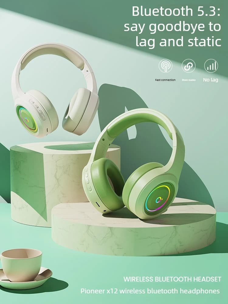 Cuffie Bluetooth Wireless X12 a Bassa Latenza per Gaming, Audio Surround 7.1, Auricolari Bluetooth per Laptop PS4/5