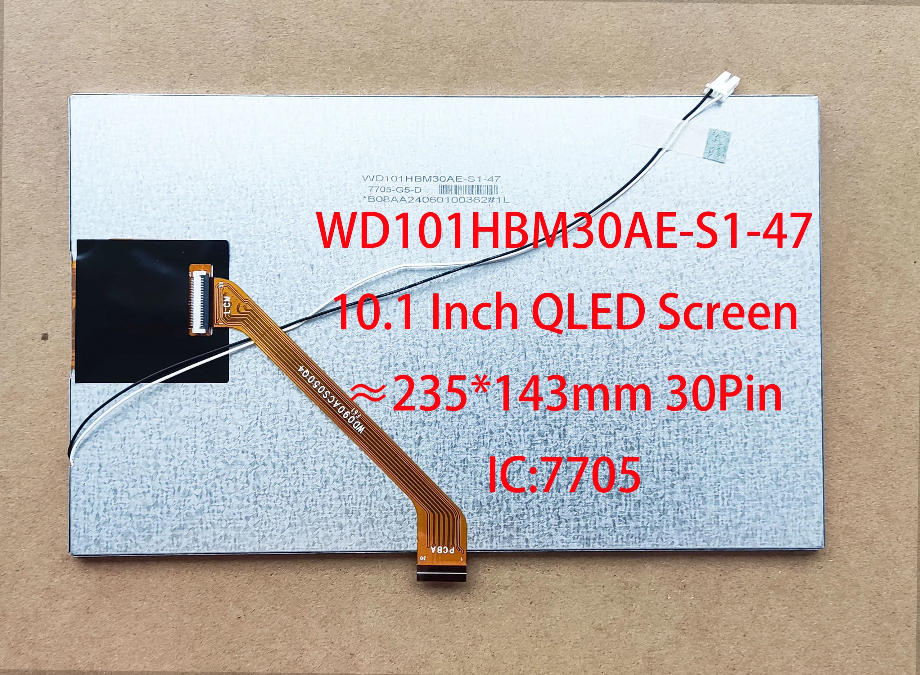 LCD QLED da 10.1 pollici WD101HBM30AE-S1-47 IC-7705 30pin 235*143mm 720*1280 per Radio compatibile con TEYES CC3