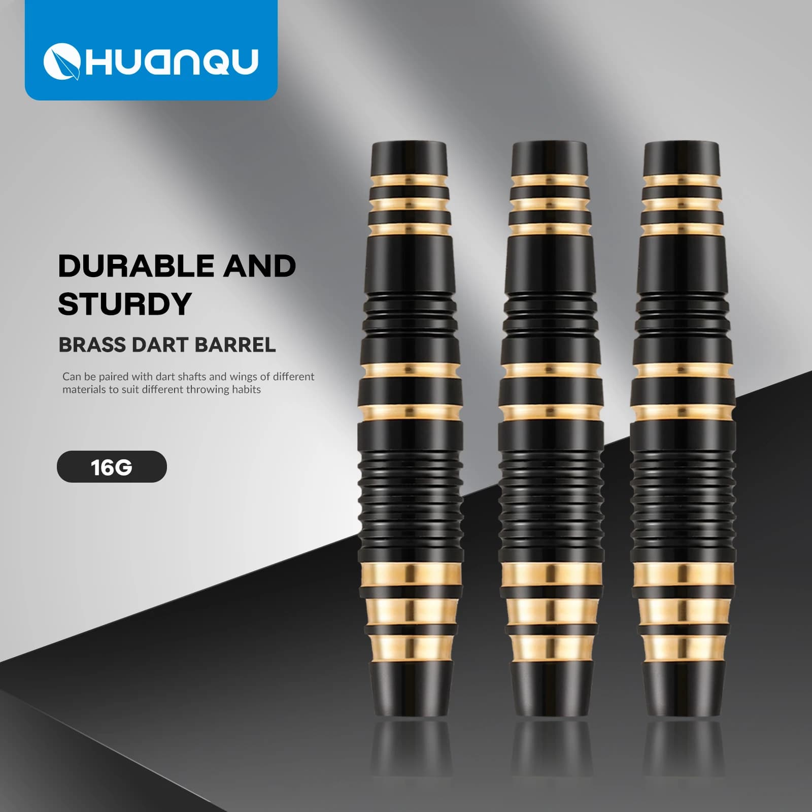 Huanqu Confezione da 3 pezzi di ricambio per barili per freccette in rame da 16 g, lunghezza totale 47 mm, filettatura standard 2Ba, adatto per freccette con punta morbida e freccette con punta in acciaio, accessori per freccette