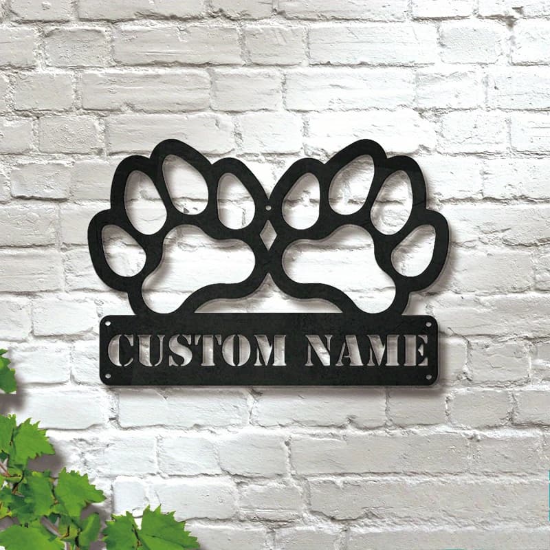 Custom Metal Wall Decorations with Zampa Embellishment - Suitable for Home / Animal Store / Pet Shops / Pet Shops, for Animal Owners / Animal Passion
