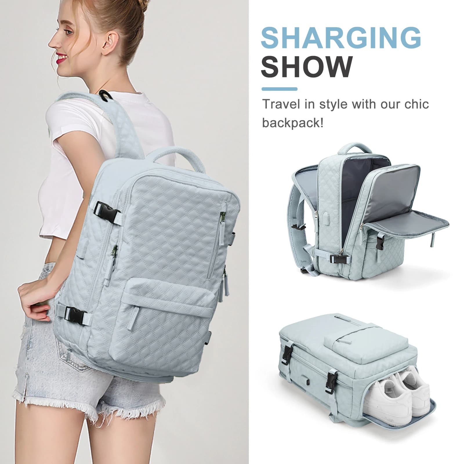 Zaino da viaggio grande da donna, zaino per bagaglio a mano, zaino da trasporto impermeabile, borsa da scuola per zaino per laptop da aereo da uomo