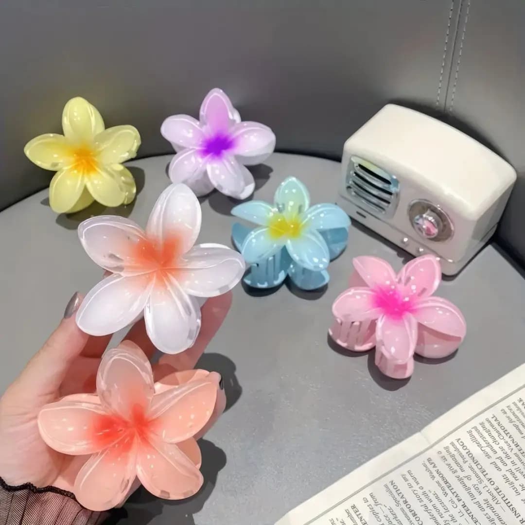 6 fermagli per capelli con fiore all'uovo | Set di colori pastello misti per acconciature quotidiane versatili