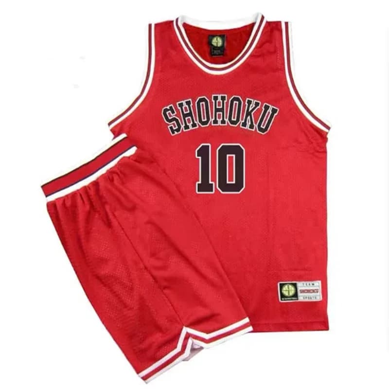 Anime Shohoku School Basketball Team Jersey Imposta Rukawa Hanamichi Sakuragi Red Jersey Set Costume Cosplay Indossare Uniforme