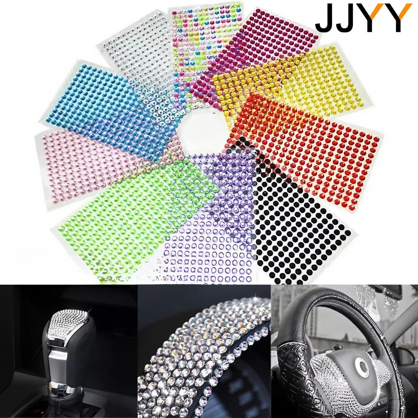 STONEGO 4mm Self Adhesive Rhinestone Crystal Stickers Mobile Phone Car Decor DIY Craft Decals Scrapbooking Stickers