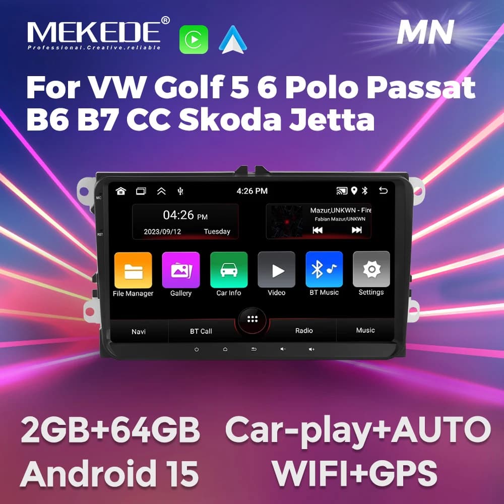 MEKEDE 9 Pollici Schermo Carplay Per VW Volkswagen Passat B7 B6 Golf Touran Polo Tiguan Jetta Auto Radio Multimediale 2 Din Stereo