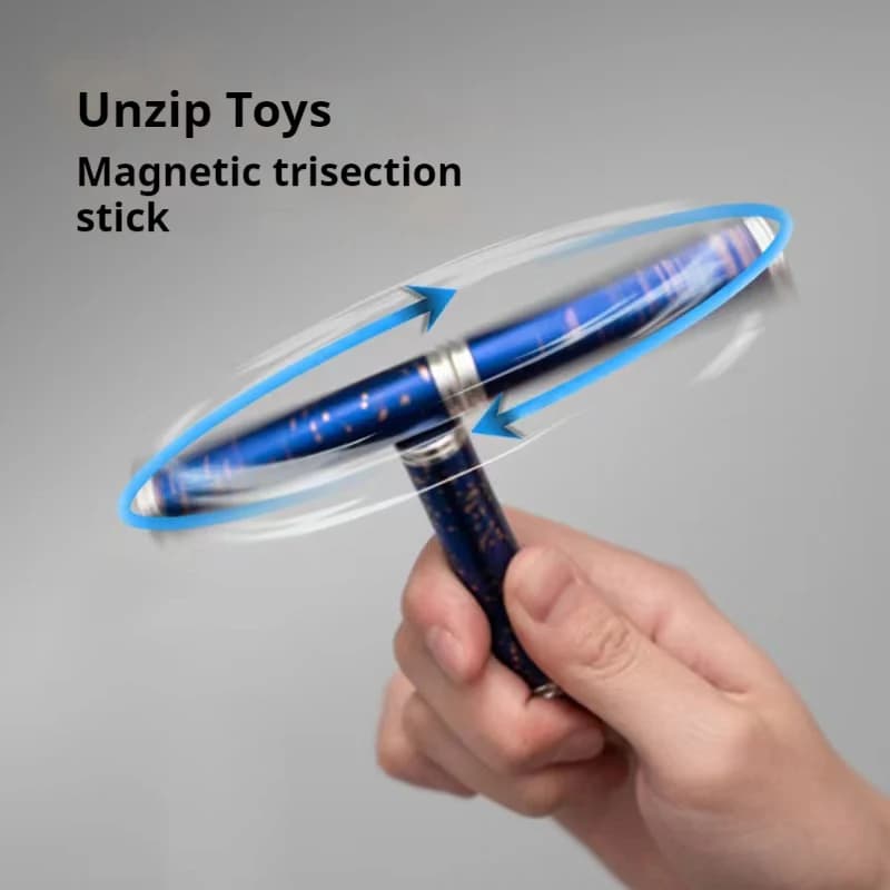 Bastone magnetico in metallo a tre sezioni EDC rotante Fidget Spinner Fidget Toys Sollievo dallo stress per adulti Regalo creativo