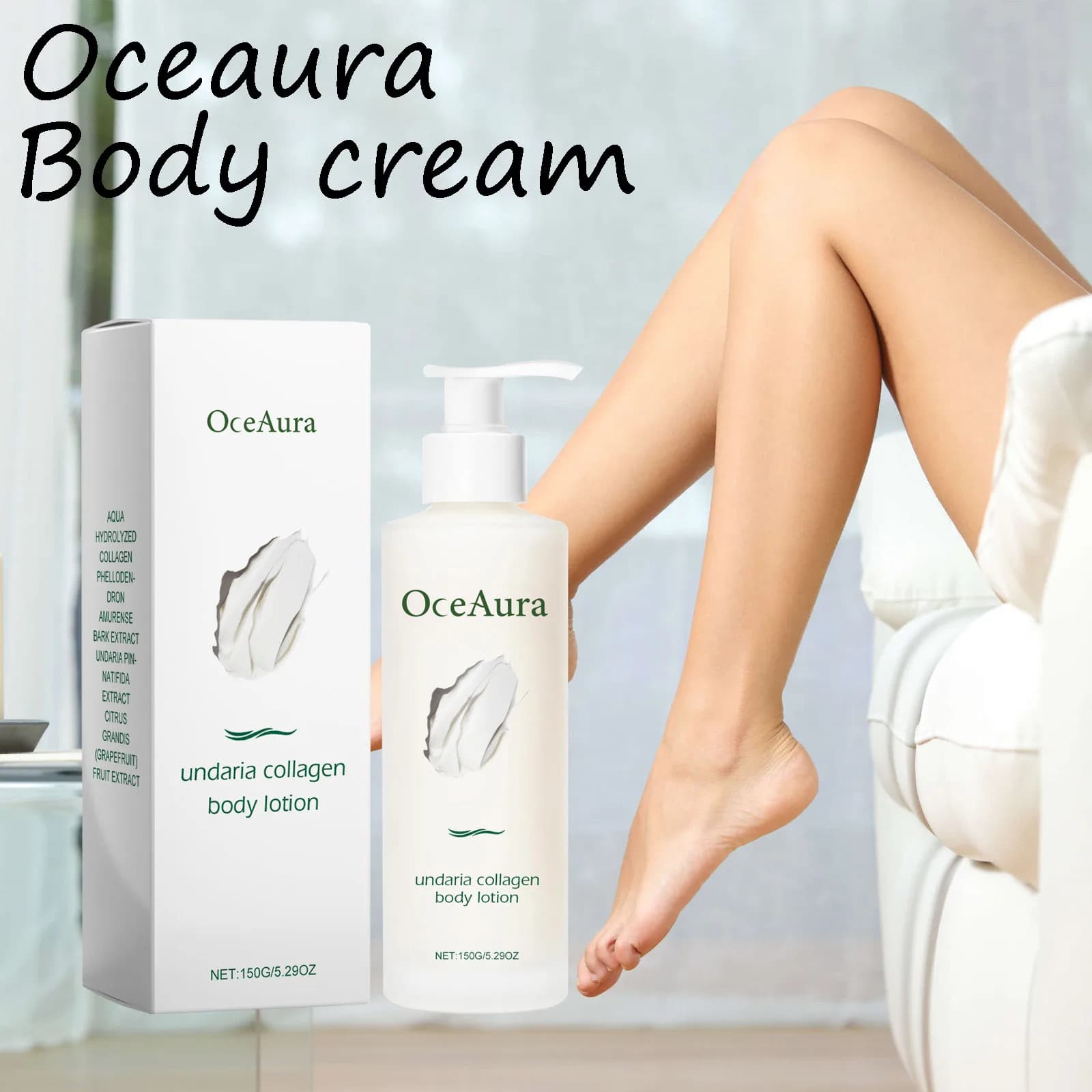 Oceaura Lozione per il corpo al collagene Idratante duraturo Incandescente Riduce la secchezza Rassodante anti-screpolature Promuovere la pelle Crema per il corpo elastica
