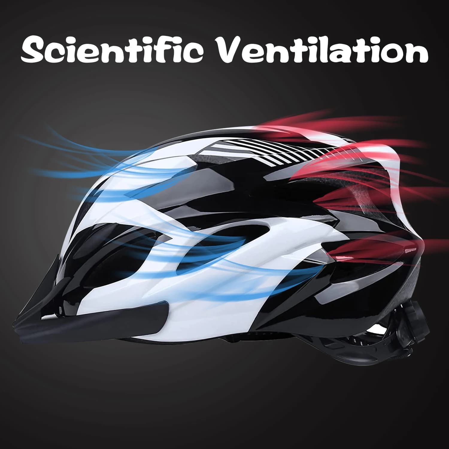 Bicycle Helmet Men Women Bicycle Helmet with Detachable Sun Visor MTB Helmet Safety Protection Lightweight Adjustable Size Adult Bike Helmet