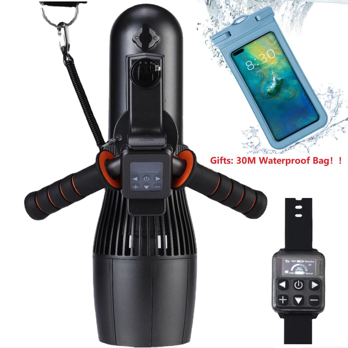 CAMORO GCamolech Underwater Scooter RC with Waterproof Bag, 500W, for Adults and Children, Use in Pool, Up to 60 Minutes of Free Diving and Snorkeling