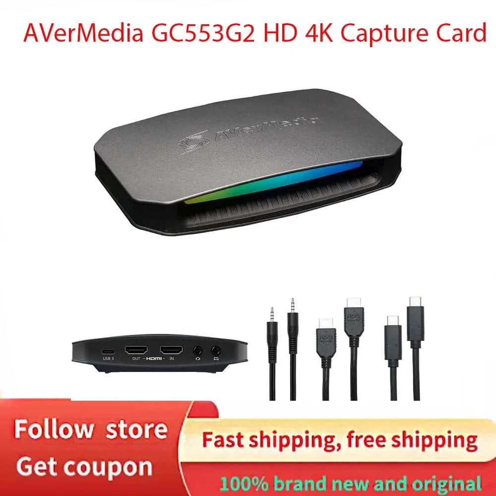 AVerMedia GC553G2 Scheda di Acquisizione HD 4K USB Senza Driver per Streaming Live di Giochi da Telefono e Videocamera, Dedicata per Switch/PS5