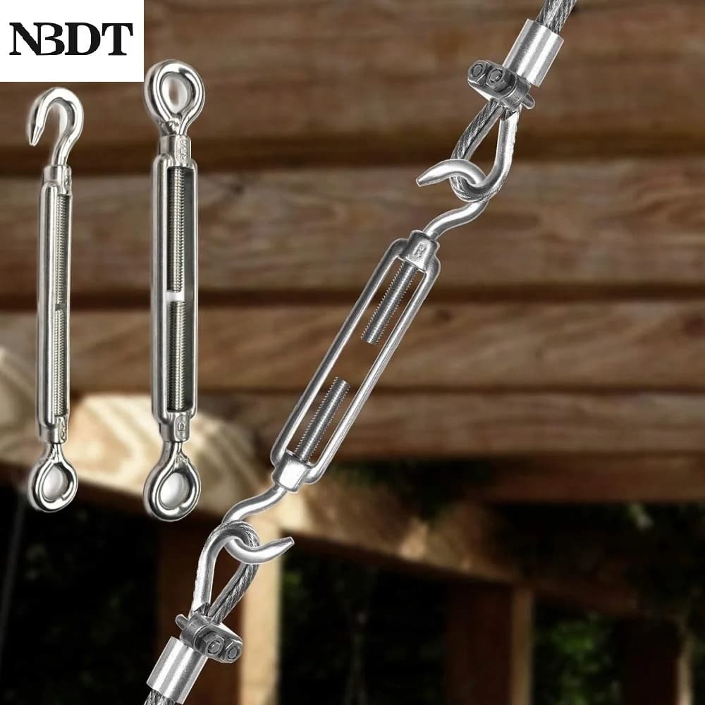2 Pezzi Tenditore per Corda con Gancio e Occhio in Acciaio Inox SUS316 di Grado Marino