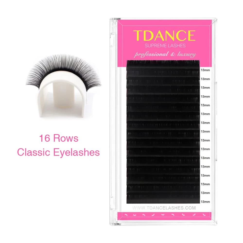 TDANCE 16 Righe Classic Lash Nero Scuro Opaco Professionisti Morbido Naturale Estensione Ciglia Finte Trucco Bellezza Ciglia Individuali