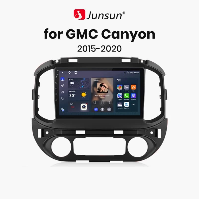 Junsun Android 15 Android Head Unit Car Radio with GPS Navigation For Chevy Colorado GMC Canyon 2015 2016 2017 2018 2019 Built In Wireless Carplay Android Auto GPS Navigation Bluetooth 5.0 4G LTE 5G WiFi AI Voice Control