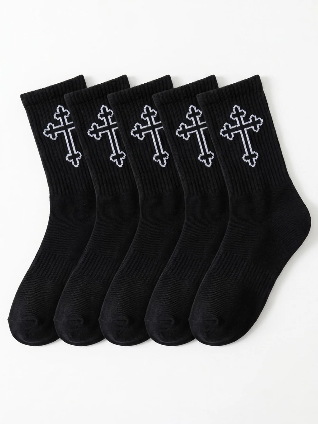 5 Pairs Women's Female Accsesories Socks Slouch Socks Boot Black Cheap Sales Clothes Y2K Cute Sports Funny Shoes Gift