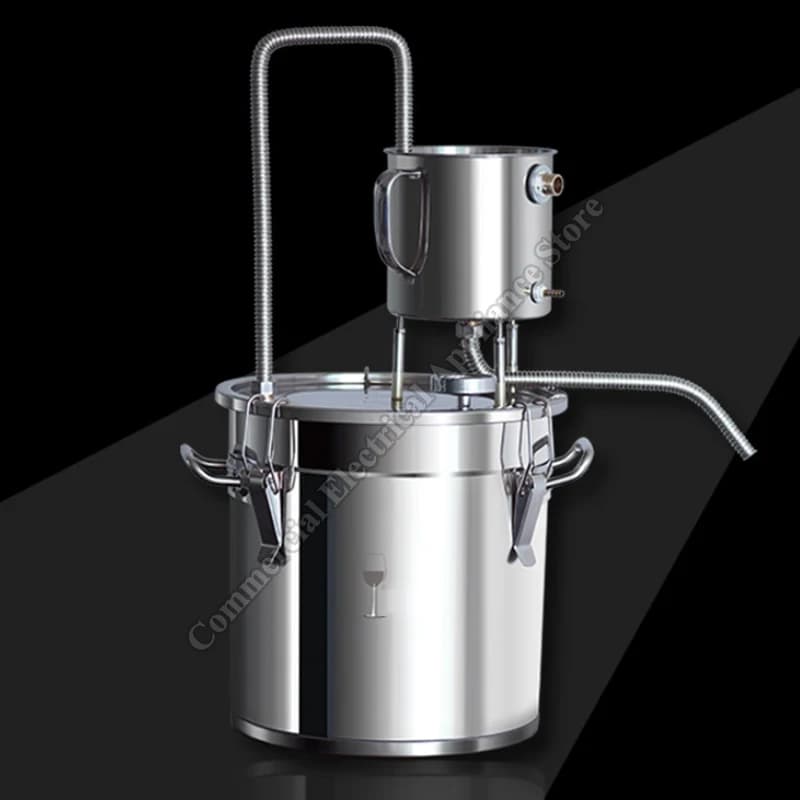 Distiller for breweries and distilleries, for Whisky, Distilled Water, White and Red Wine, 20L, Double Cup, Home Pura Water Machine