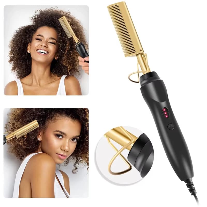 Hot-haired Hair Plate Hot-pressure combs Hot-pressed iron portable hair curler for hair Barba Wigs Wet and dry hair styling tools