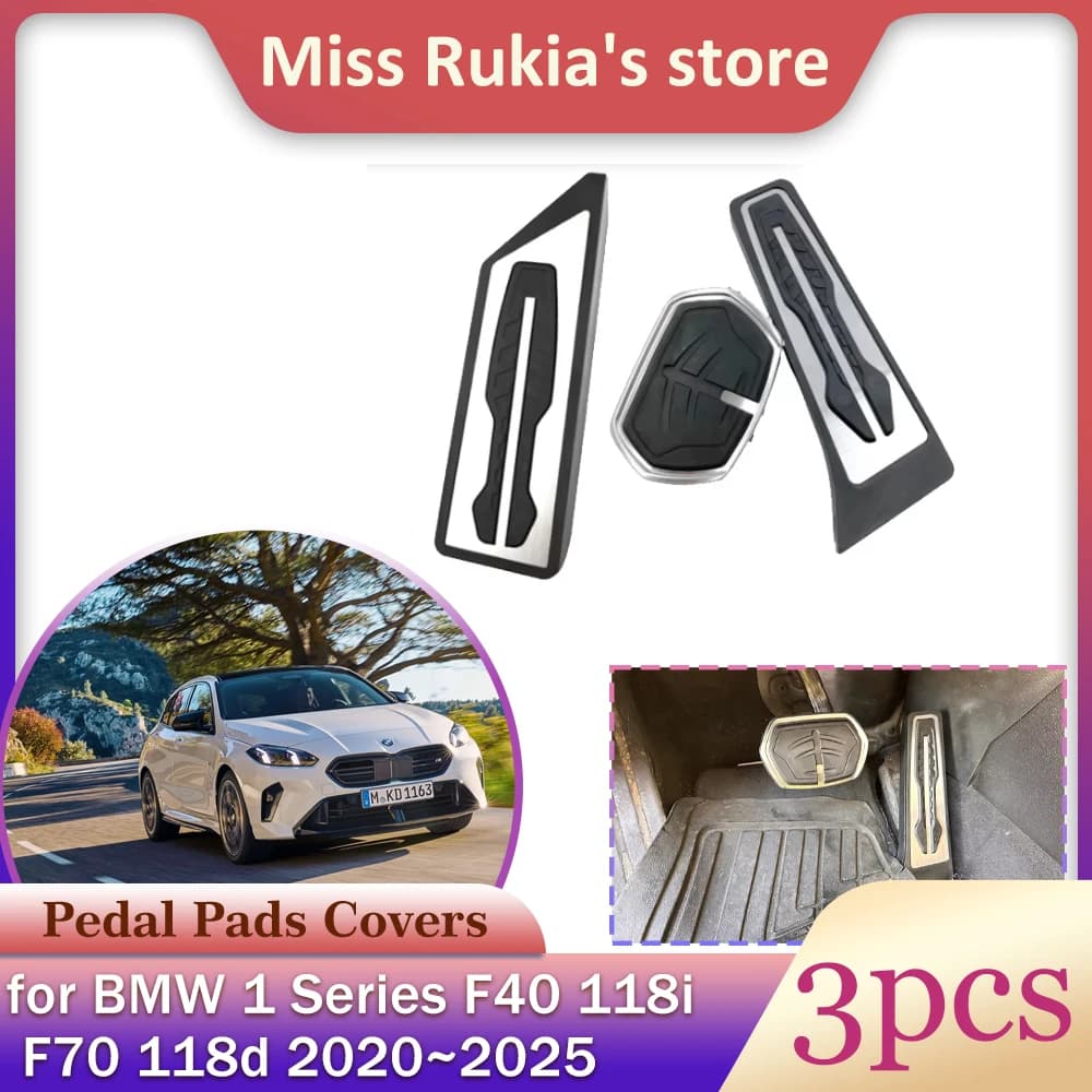 Pedale del freno a gas per BMW Serie 1 F40 118i F70 118d 2020 ~ 2025 2021 Pedali poggiapiedi antiscivolo in acciaio inossidabile Accessorio di copertura