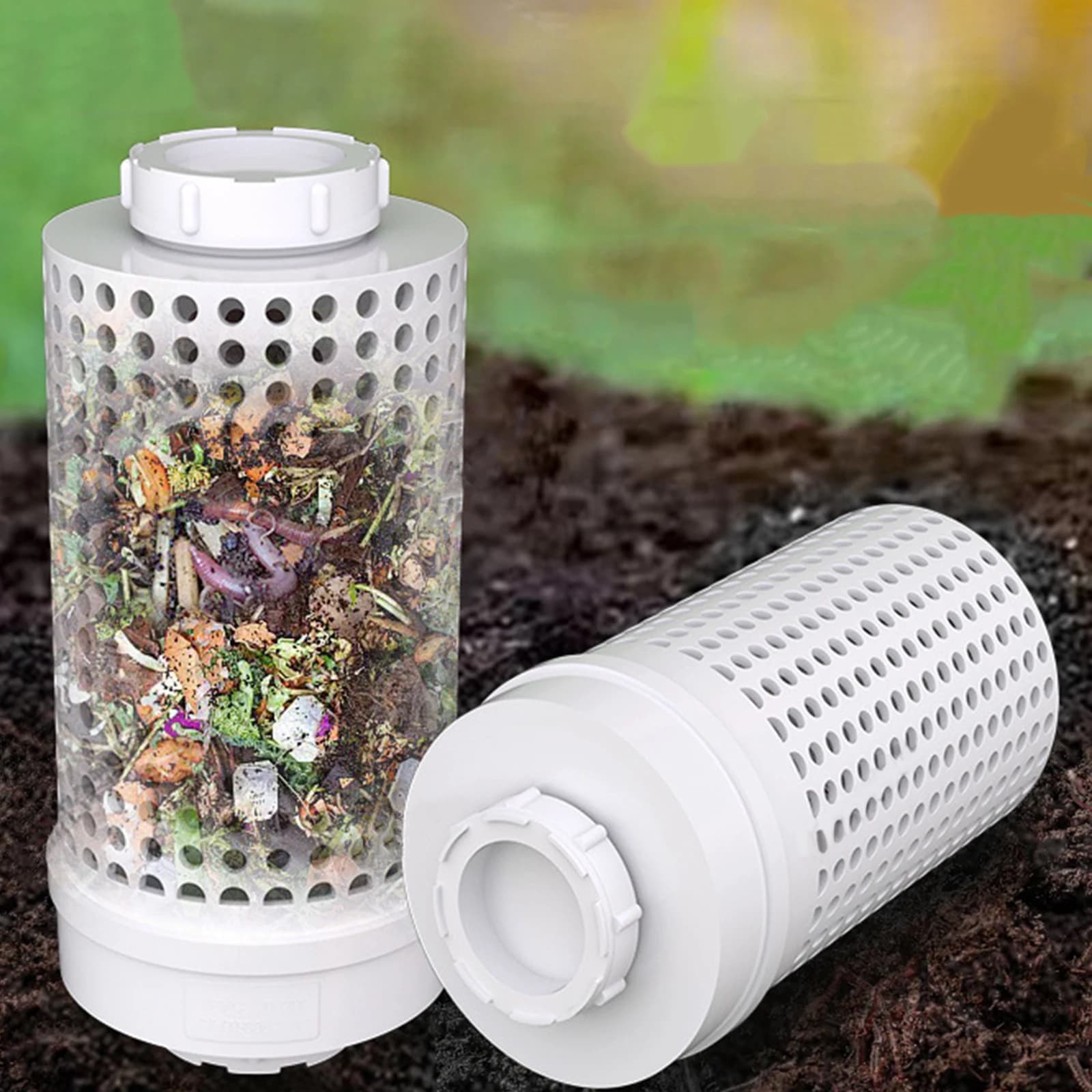 Contenitore per compostaggio a vite senza fine inground per il riciclaggio di rifiuti alimentari, prato, giardino, sistema di compostaggio, fertilizzante ecologico