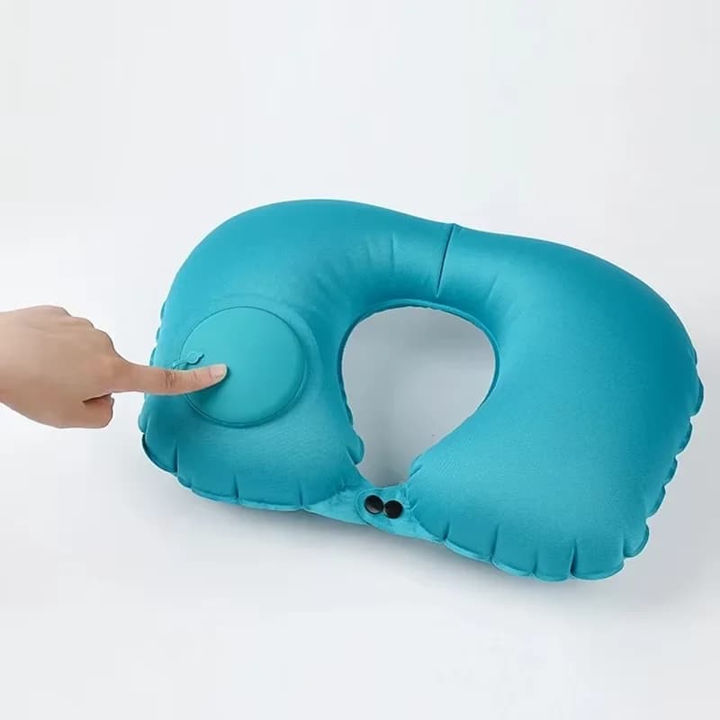 Cuscino per pisolino, cuscino gonfiabile per pressa, cuscino per il collo a forma di U da viaggio all'aperto, cuscino per pisolino cuscino gonfiabile in seta di latte