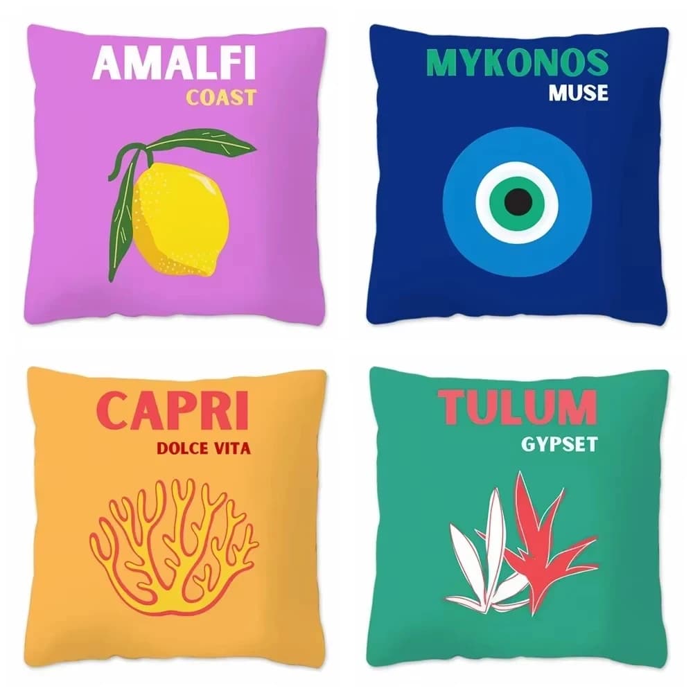 Fodera per cuscino con stampa natalizia Fodera per cuscino 1 pezzo Collezione da viaggio Fodera per cuscino in morbido peluche Fodera per cuscino estiva personalizzata Deco