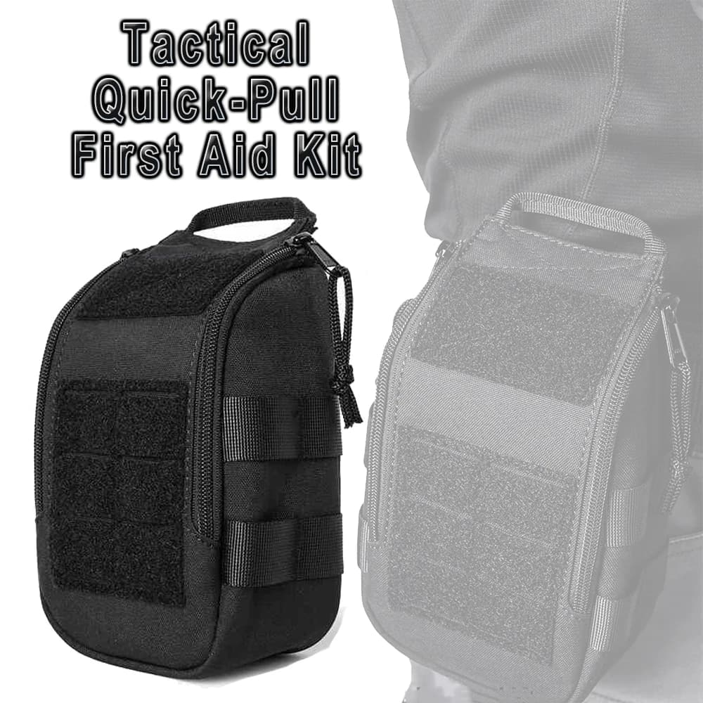 Nuovo Kit di Pronto Soccorso Tattico a Estrazione Rapida, Borsa da Cintura con Doppia Apertura, Pacchetto Medico Molle per Caccia, Campeggio ed Emergenze