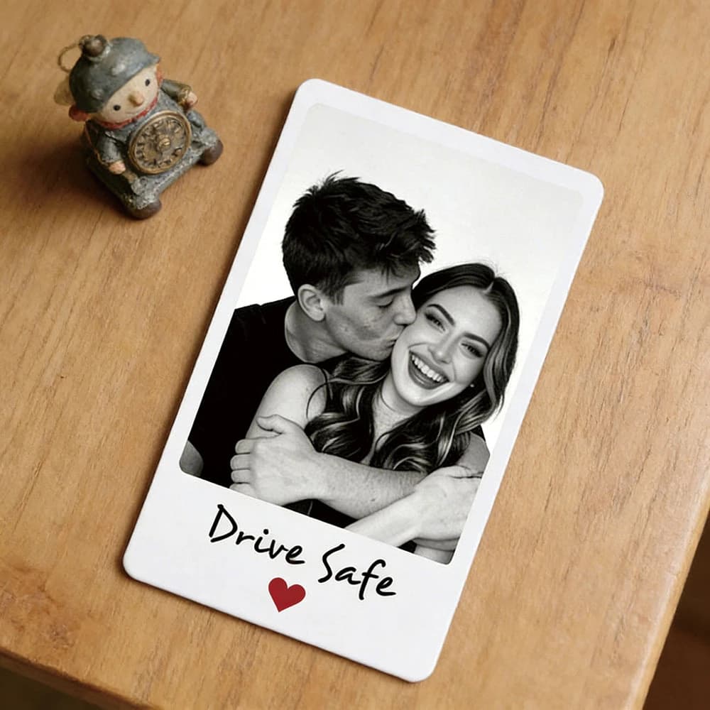 Personalized Metal Wallet Card Custom Photo Engraved Text Durable Sentimental Gift For Husband Father Boyfriend Loved One