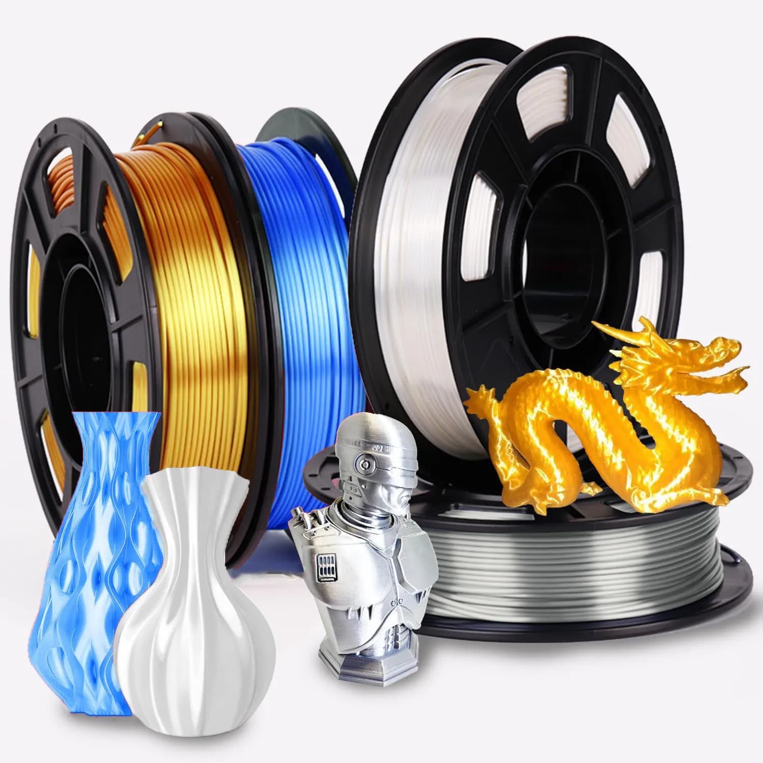 250g Spool Silk PLA Filament, Smooth Surface 3D Printing Raw Material