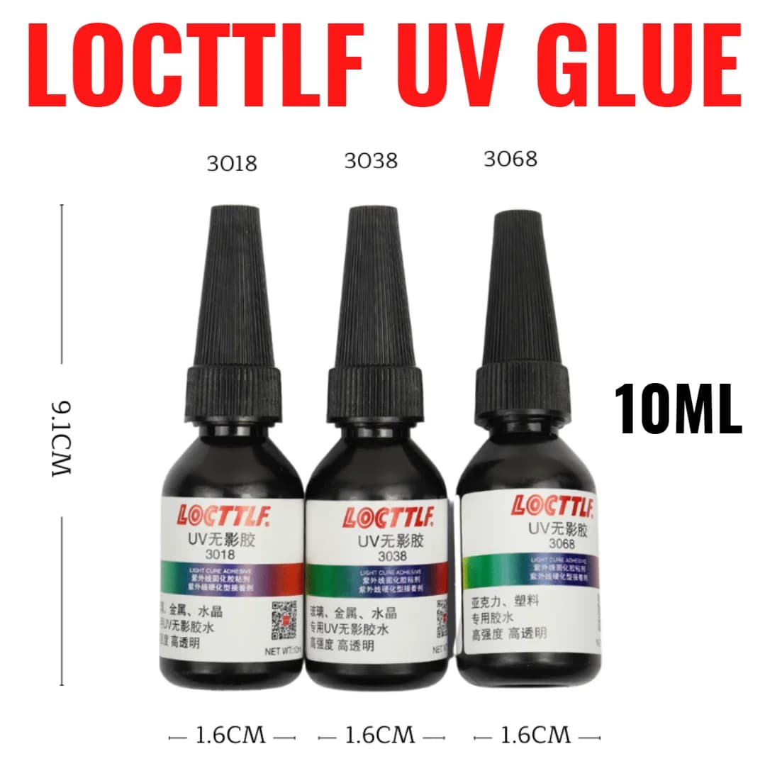 10ML LOCTTLF 3018 3038 3068 Colla UV Shadowless Tavolino in vetro Cristallo Artigianato Plastica Trasparente Adesivo morbido