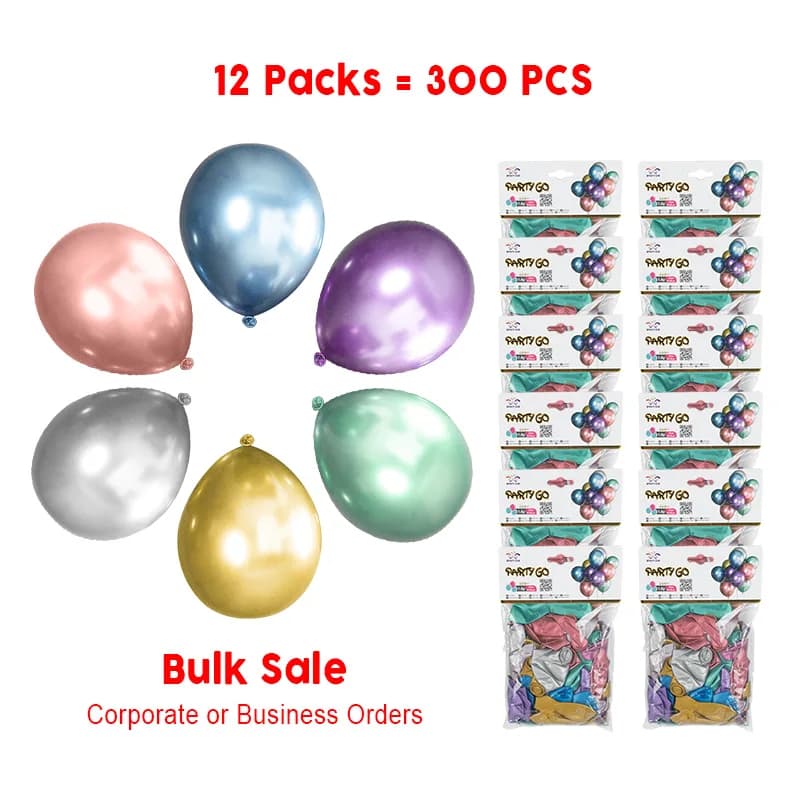 Palloncini metallici riempibili con elio da 300 pezzi-18'' 25 pezzi/confezione 12 confezioni per decorazioni per feste