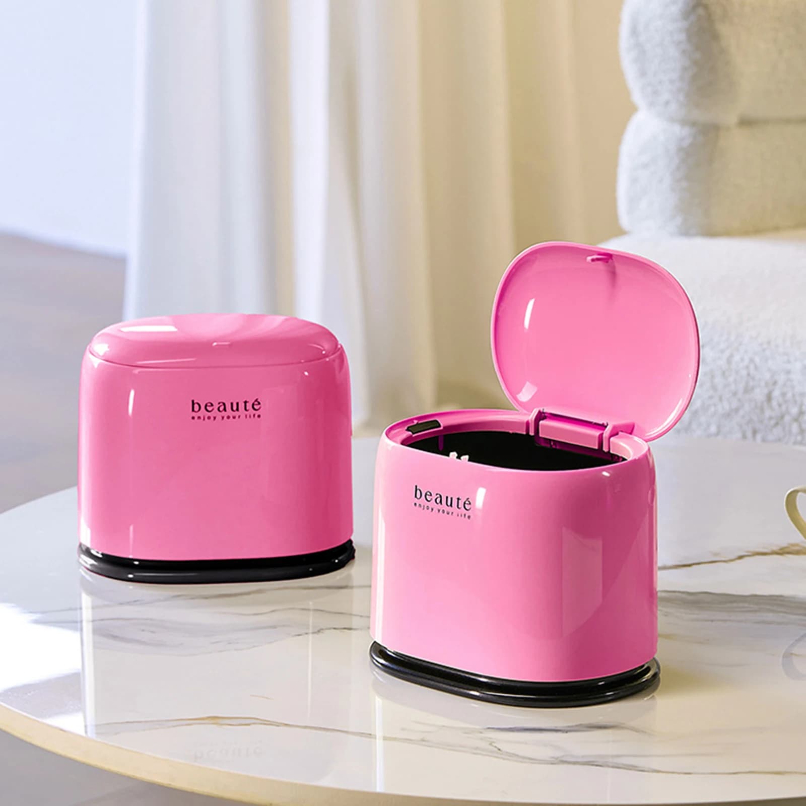 Mini pattumiera con coperchio, cestino per rifiuti portatile da tavolo, per la casa, soggiorno, camera da letto, controsoffitto, piccolo bidone della spazzatura