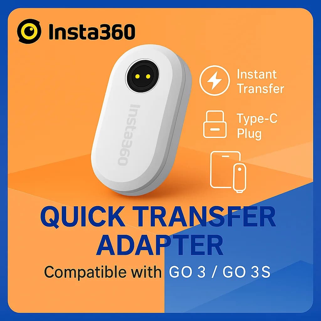 Modulo lettore rapido per Insta360 GO 3 / GO 3S | Adattatore USB-C e Lightning a doppia porta per la ricarica e il trasferimento di file