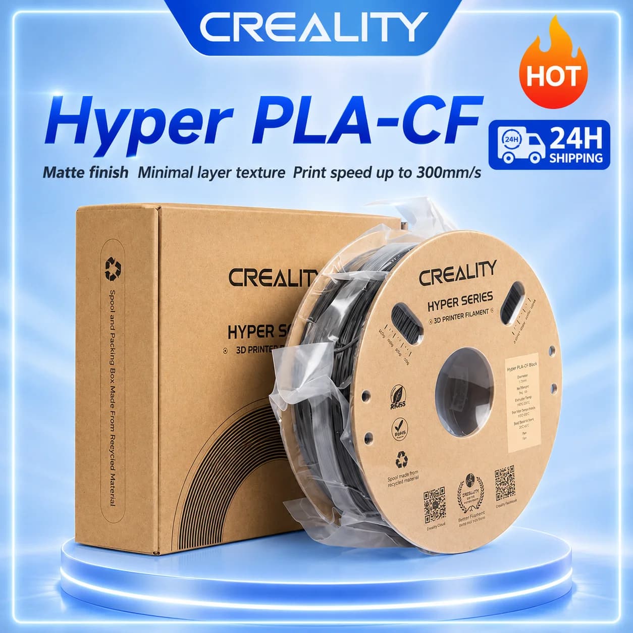 Creality 1,75 mm 1 kg Hyper PLA-CF K1C K1 Max Filament 3D Printer Finish 3D Printing materials 3D Printing speed up to 300 mm/s