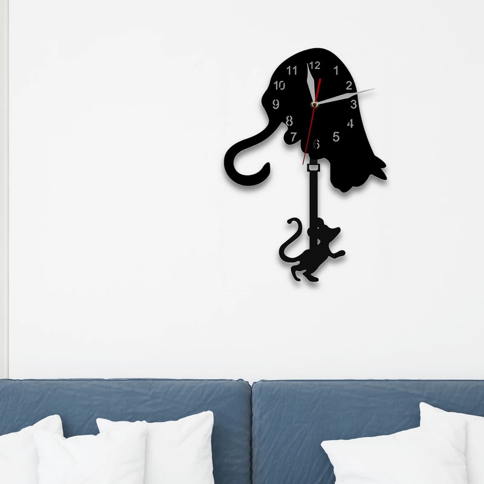 Orologio da parete decorativo regalo ideale analogico tema animale carino acrilico decorazioni per la casa fai da te per camera da letto cucina soggiorno interno ufficio