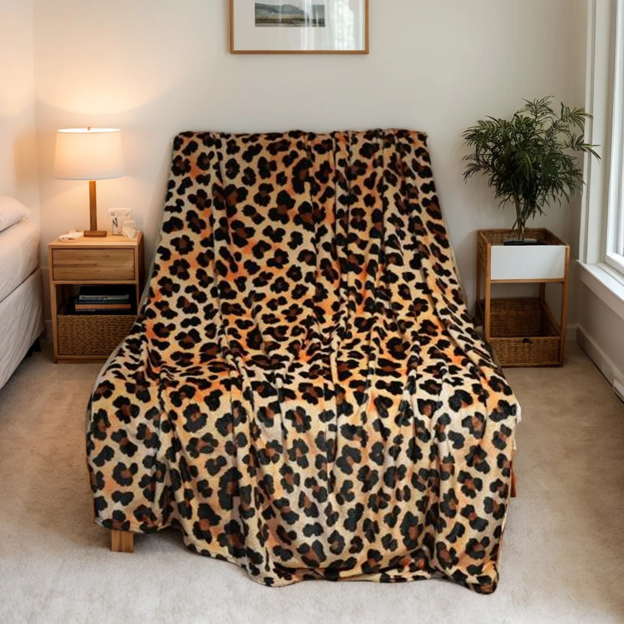 Soffice coperta leopardata per divano, letto o viaggio – Morbida coperta in pile accogliente, regalo caldo e leggero per donne, ragazze o adolescenti