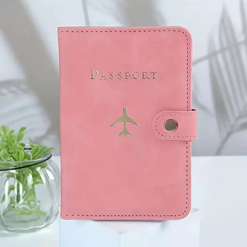Porta carte con blocco RFID: portafoglio sottile per passaporto in ecopelle per viaggi, archiviazione sicura per carte di credito, documenti e documenti
