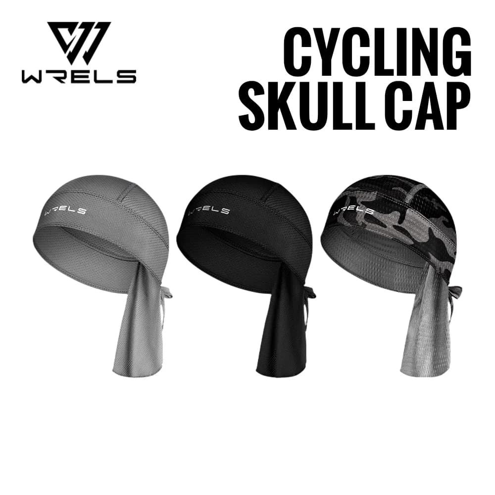 WRELS Cycling Hat Under Helmet Summer Drying Refreshing Helmet Wrap Motorcycle Head Bandana Cappellini with Teschio Bike Hats MTB