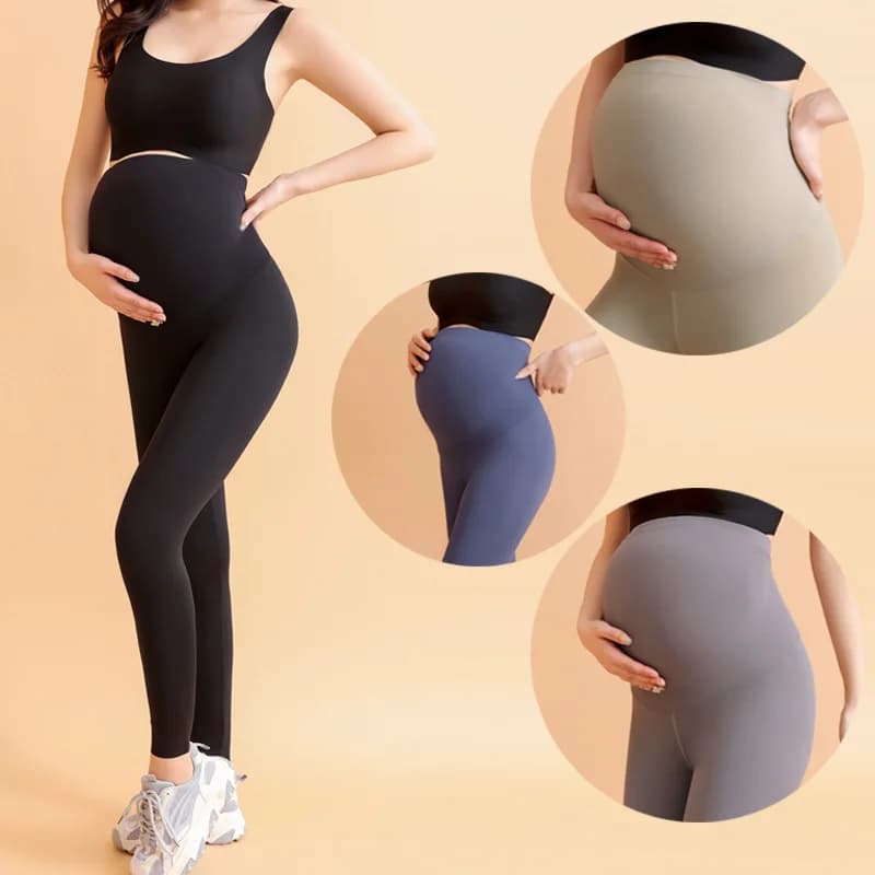 High Life Elasticized Maternity Long Pants, Skinny Leggings for Women in Pregnancy with Knee Support, Post-Parto Models, Fitness Pants