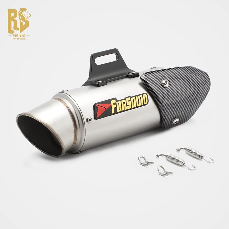 Motorcycle universal exhaust pipe oblique mouth with plate small cannon (laser engraved) 51MM caliber HONDA KAWASAKI SUZUKI YAMA
