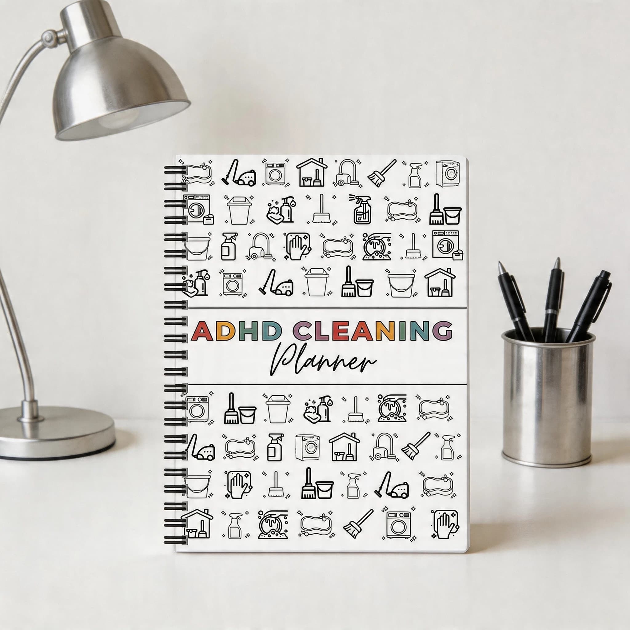 1 Pezzo Agenda per la Pulizia della Casa ADHD, Quaderno Organizzatore di Compiti e Attività Domestiche con Spirale, Diario Colorato per la Gestione Quotidiana delle Attività Domestiche e del Routine