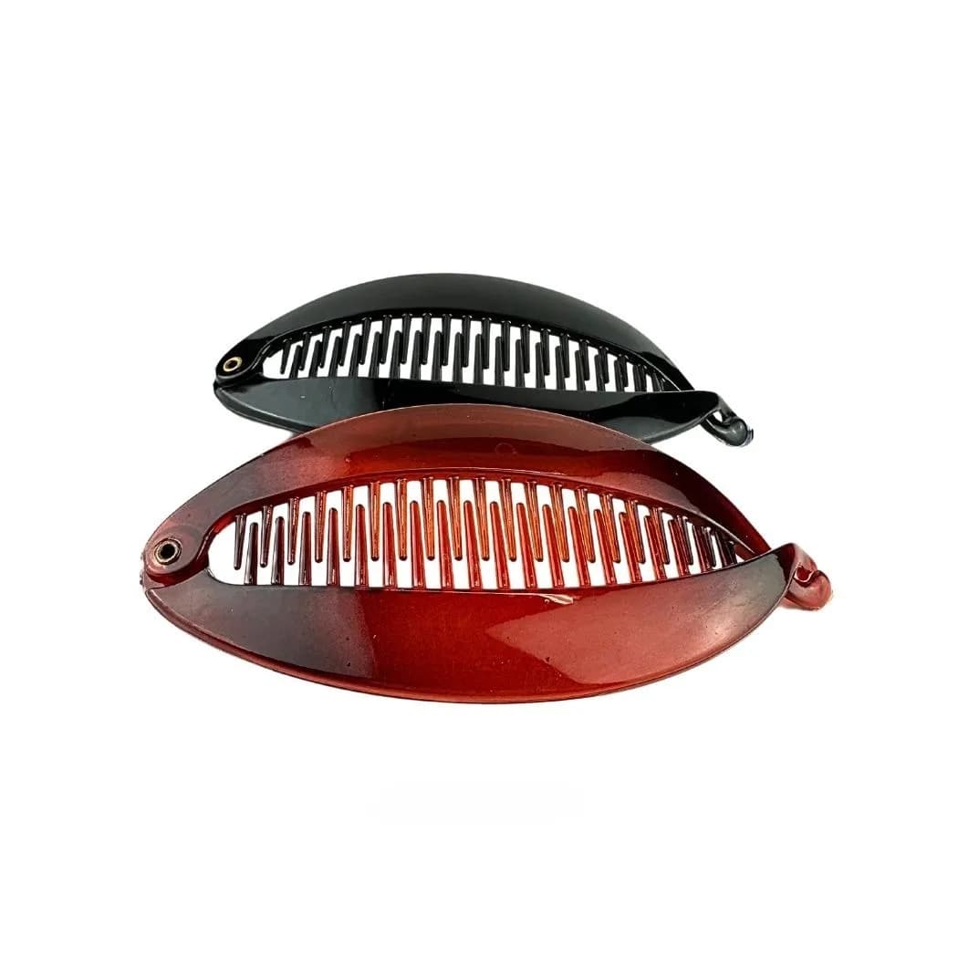 Hair clips in brown and black Banana from 12 pieces