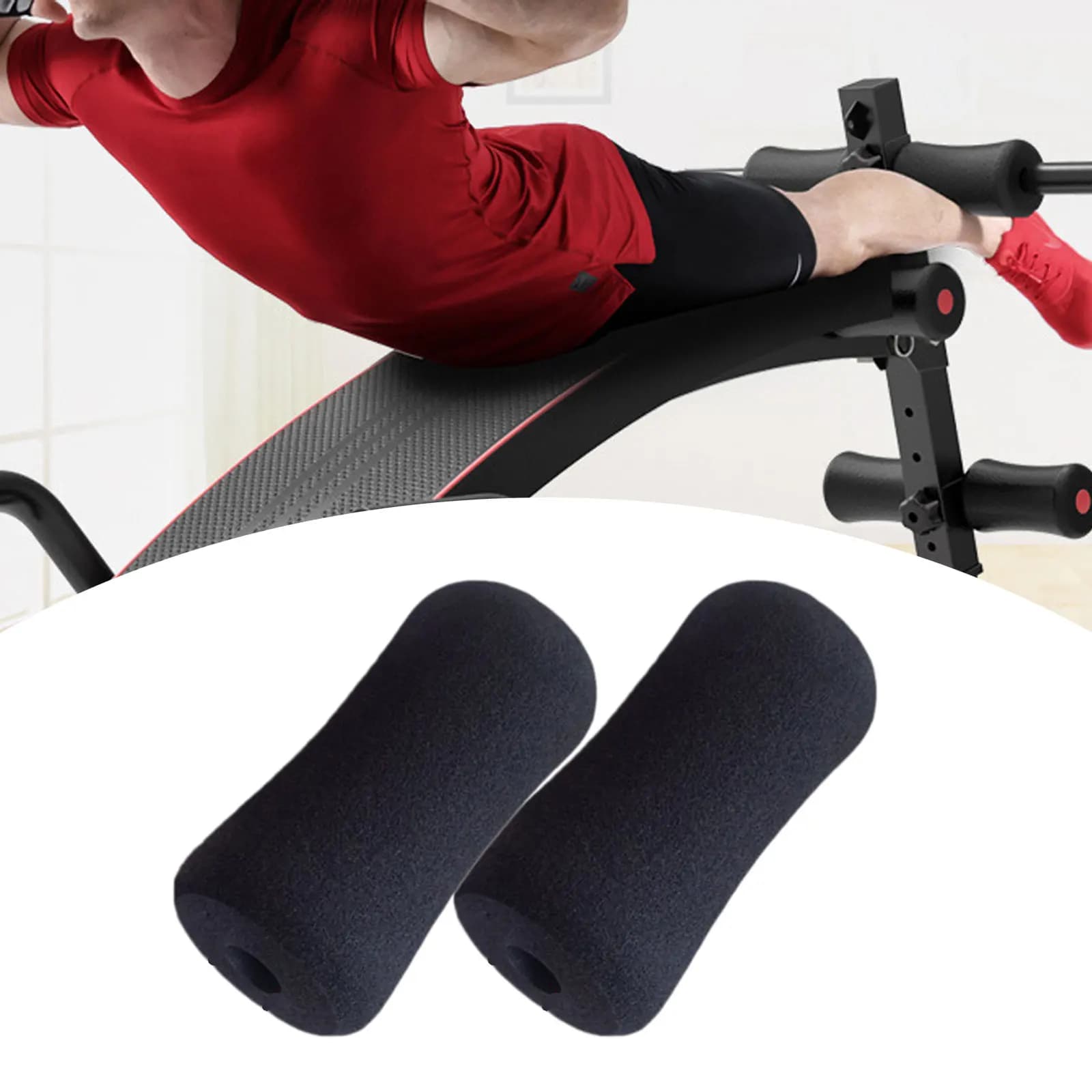 2 pcs of foot bearing foam, abdominal trainer handle, abdominal machine, training bench, strength training, fitness equipment