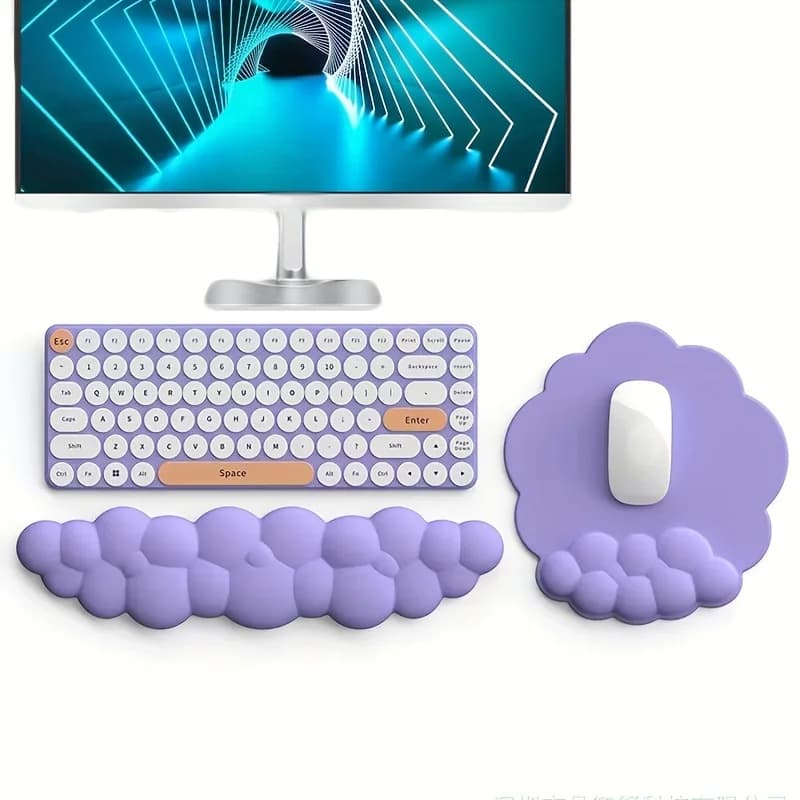 1/2 pezzi tappetino per mouse ergonomico e poggiapolsi per tastiera supporto per polso in silicone antiscivolo per una digitazione facile, adatto per giochi, ufficio