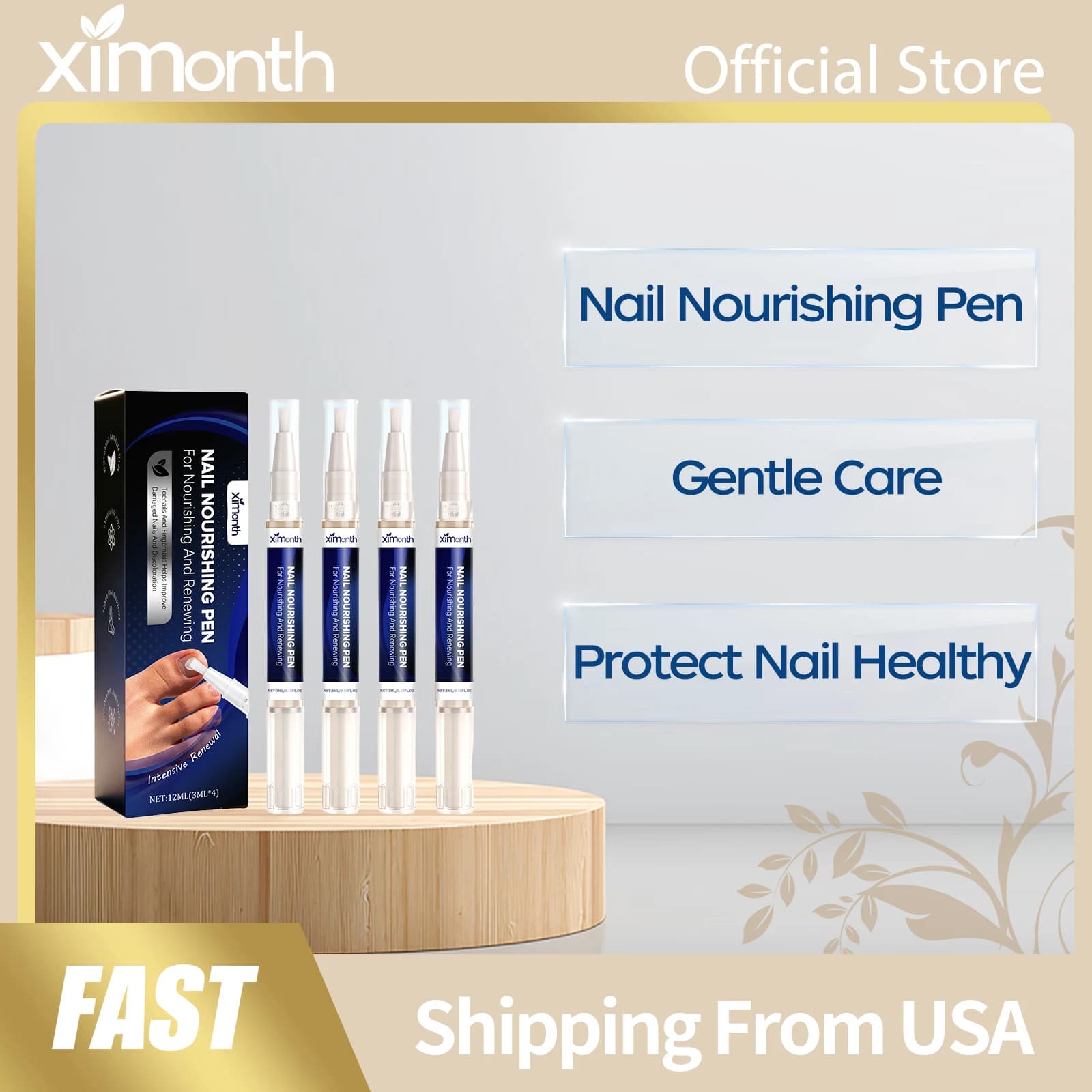 Penna Olio Nutriente per Unghie Ximonth, Rinforza le Unghie, Migliora le Cuticole, Trattamento Erboristico, Promuove la Nutrizione Duratura e Sana delle Unghie dei Piedi