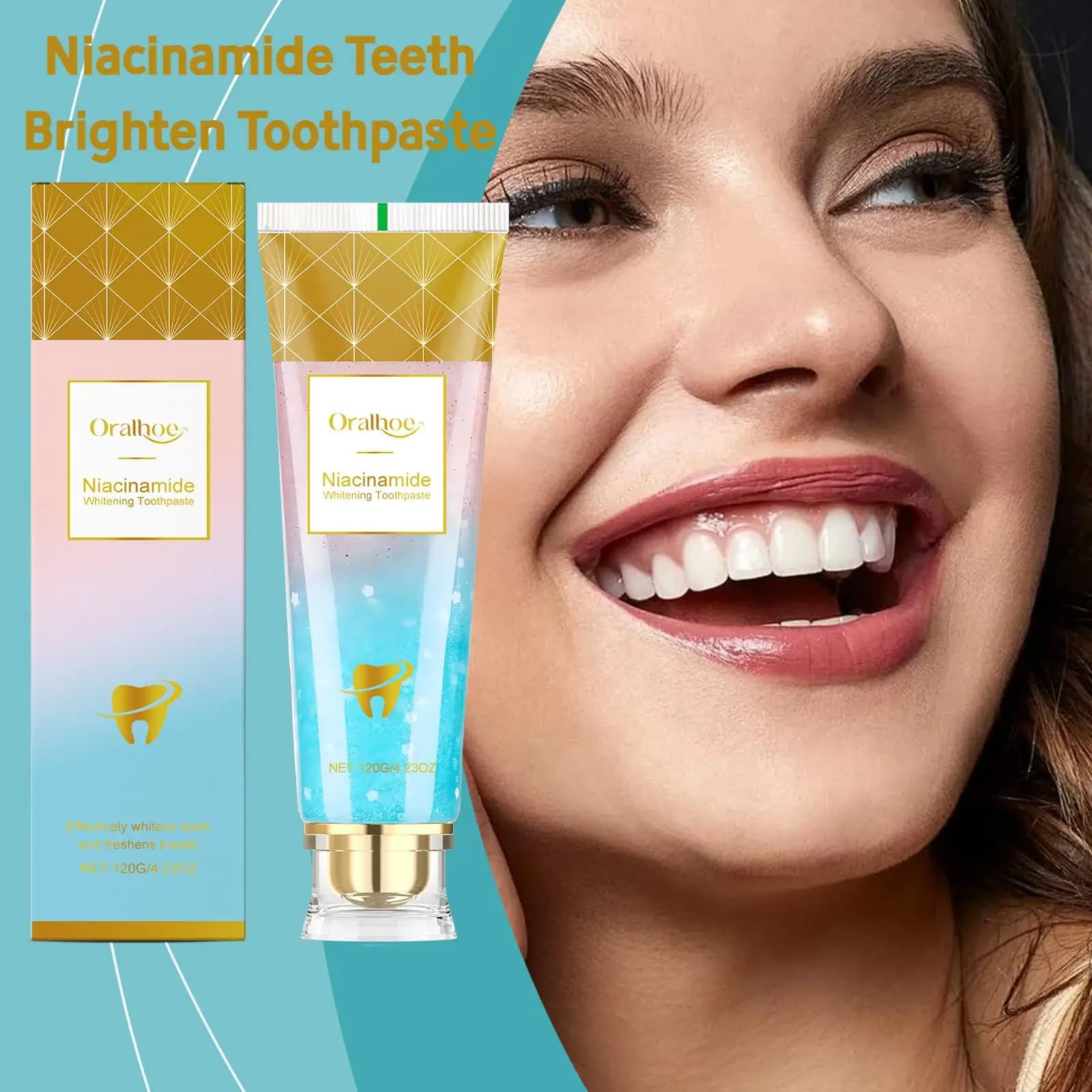 Denti Oralhoe Illuminare Dentifricio Niacinamide Macchie Dentali Rimuovere Migliorare L'odore Orale Pulito Dentifricio Sbiancante Giallo