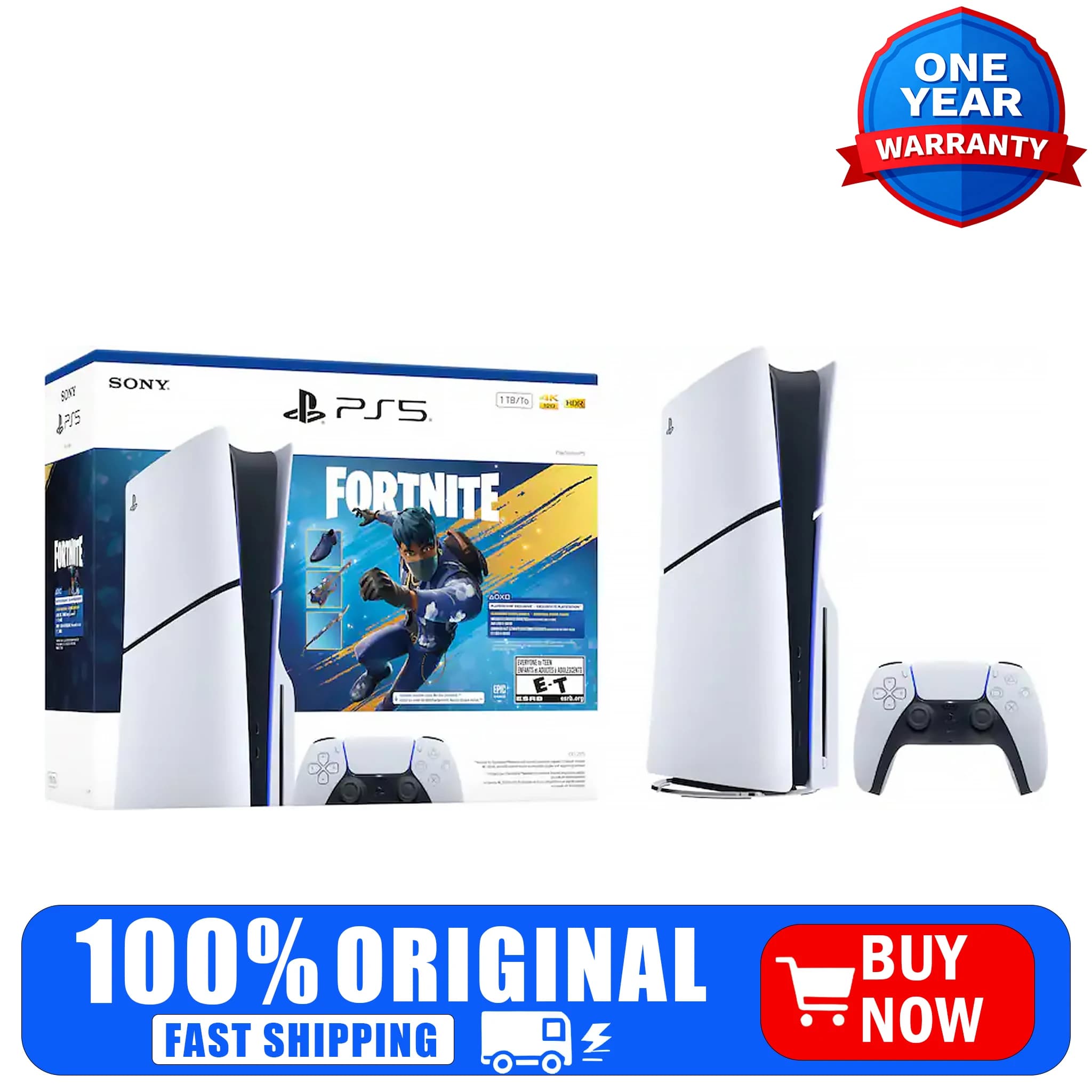 Console Sony PlayStation 5 con lettore di dischi da 1 TB e bundle Fortnite Flowering Chaos