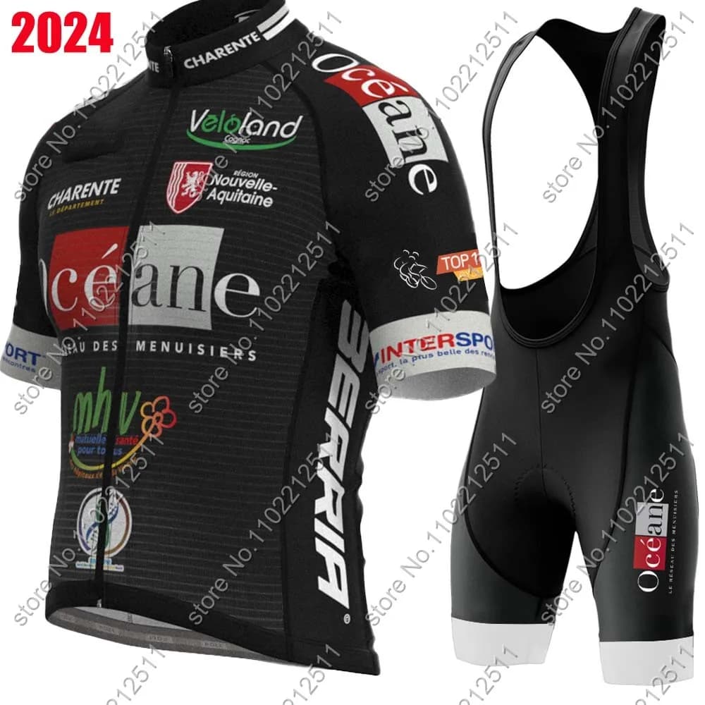 2024 Maillot OCEANE TOP 16 Cycling sweater France Set Summer Man Cycling Short sleeves Road racing bike Shirts MTB Ropa jumpsuit shorts