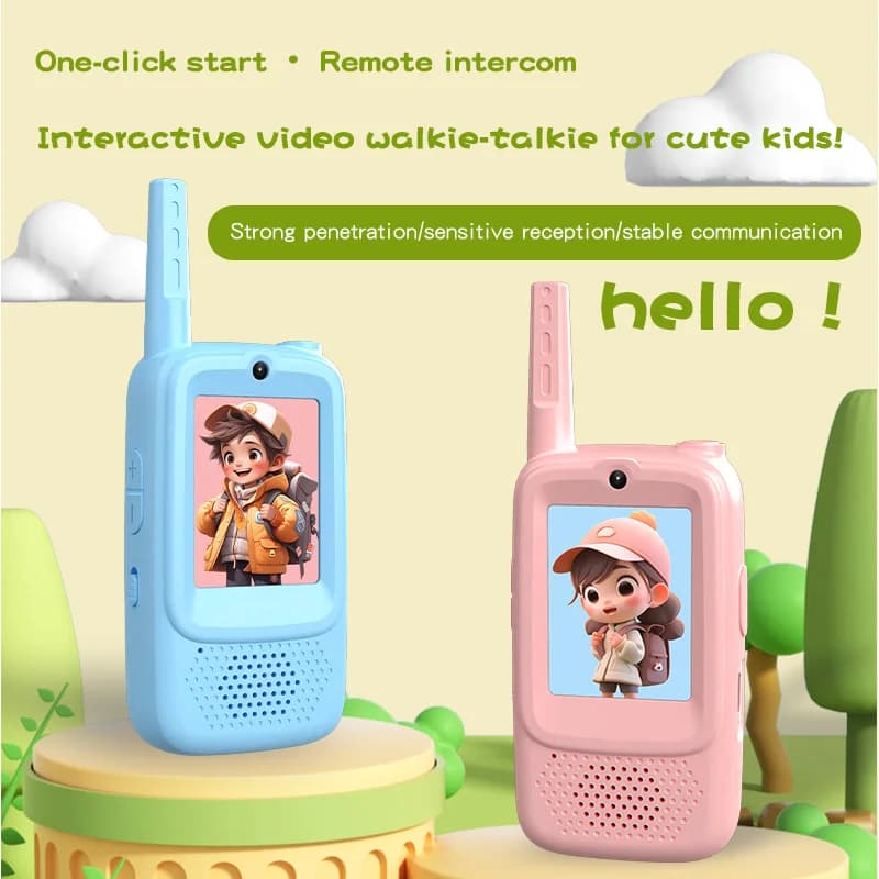 Natale 2026 NUOVO 2 pezzi Video Walkie Talkie Videocitofono Caratteri HD da 2 pollici Chiamata con un clic Cambia voce del fumetto Regalo per i bambini